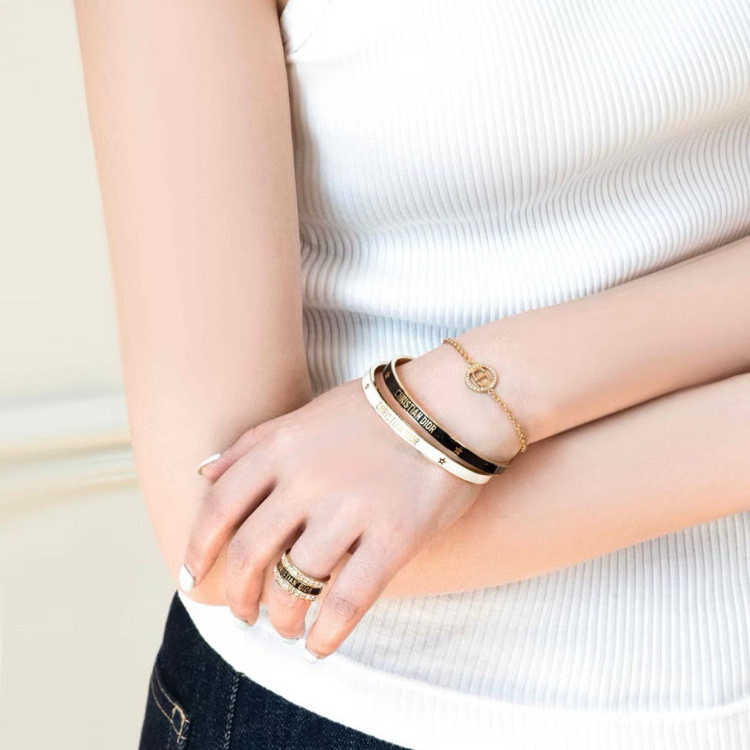 white floral Bangle for women - alternate angle view 2