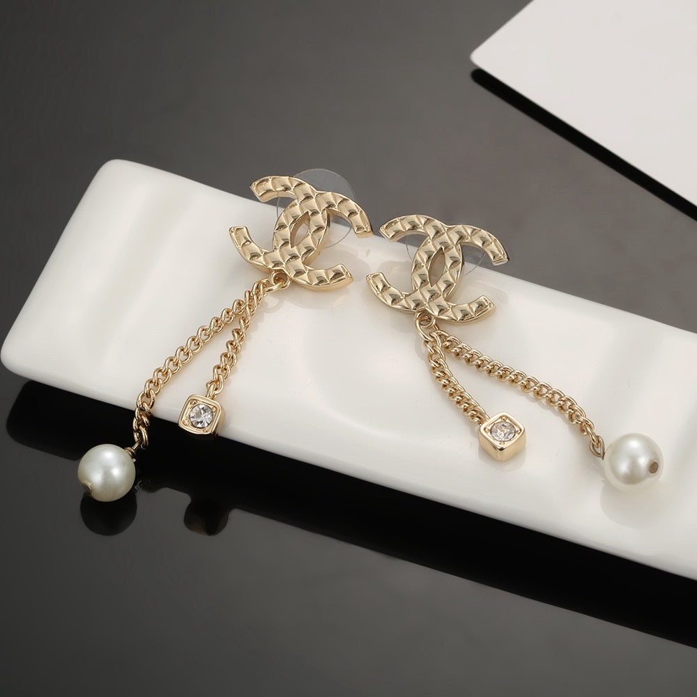 gold sterling silver elegant Drop Earrings for women - alternate angle view 4
