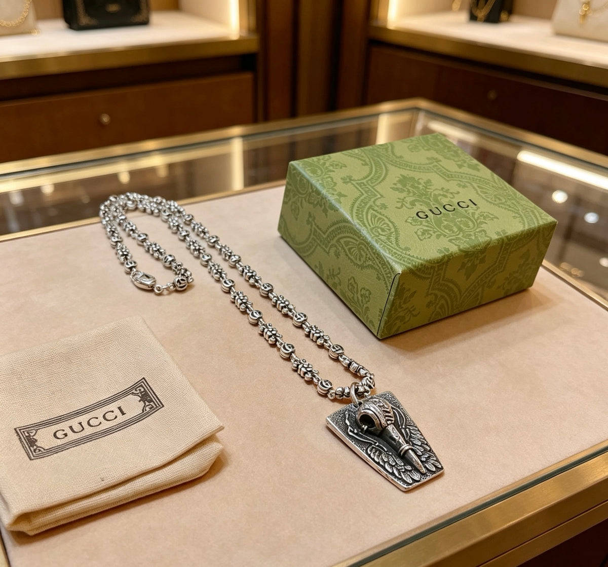 antique chain Necklace for women - product detail view