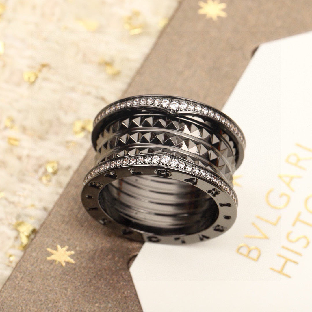 gold 925 sterling silver crystal inlaid Ring for women - alternate angle view 9