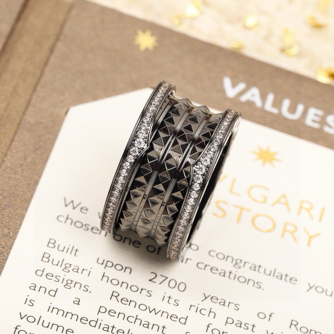 gold 925 sterling silver crystal inlaid Ring for women - alternate angle view 7