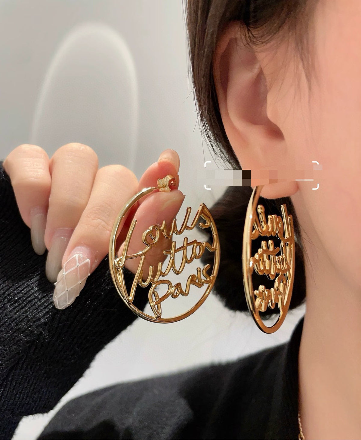 letter Stud Earrings for women - product detail view