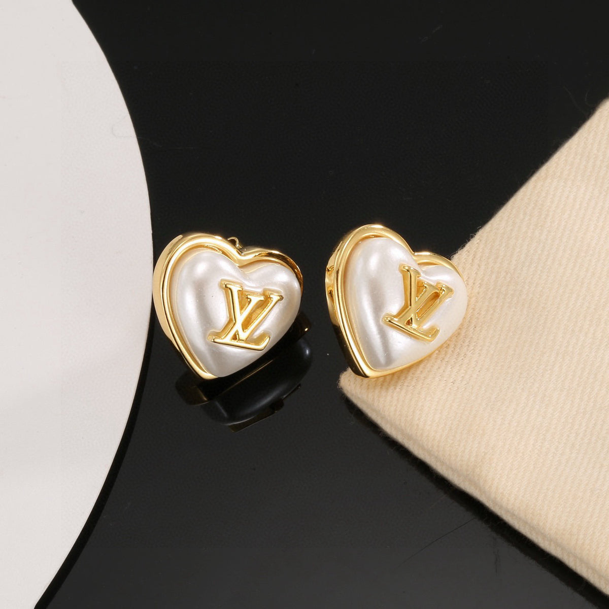 resin letter Stud Earrings for women - alternate angle view 7