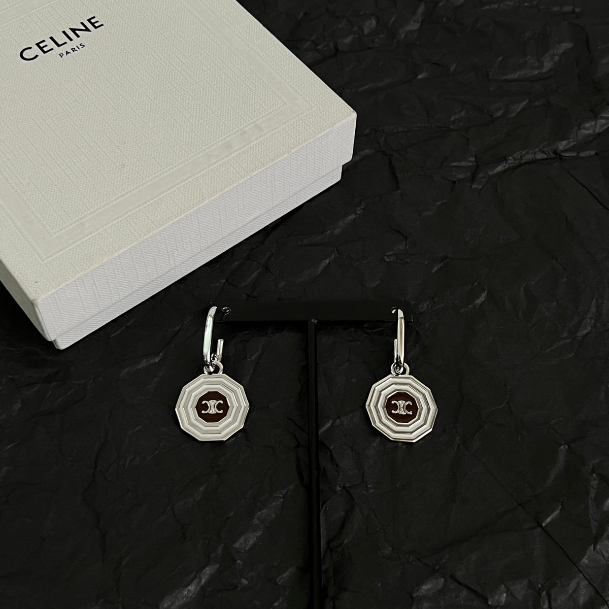 minimalist Stud Earrings for women - alternate angle view 2