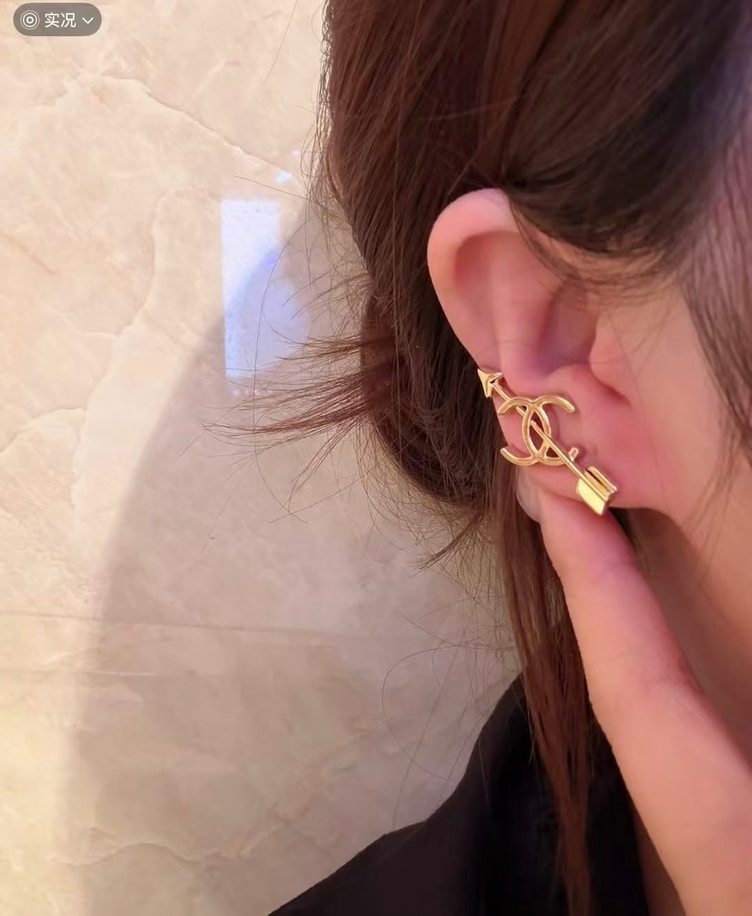 double c Stud Earrings for women - alternate angle view 4