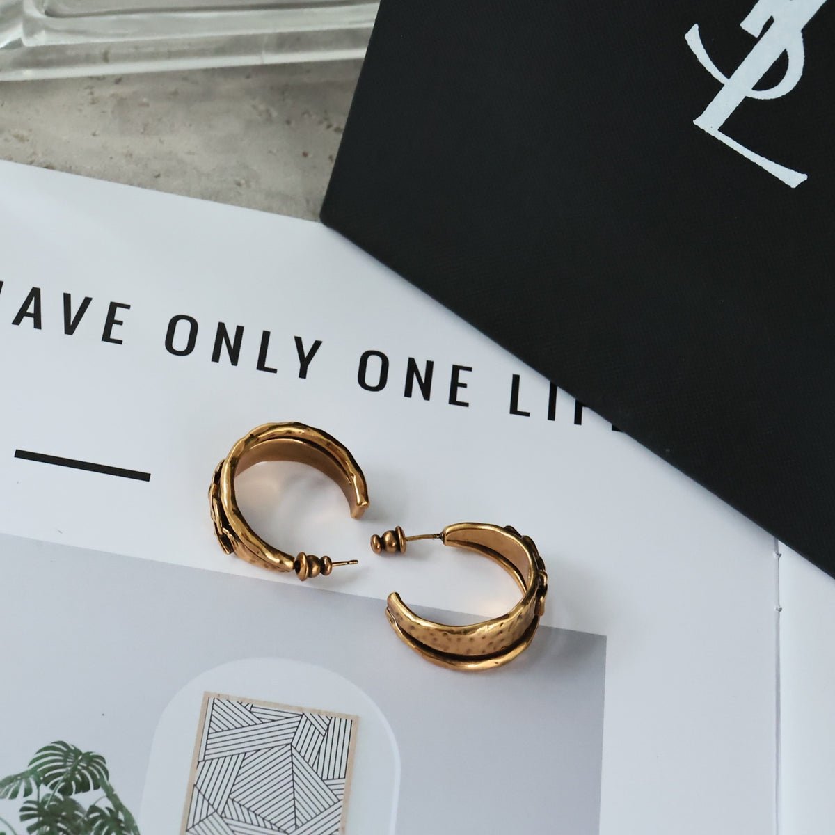 gold metal letter fashion accessory for women - alternate angle view 5