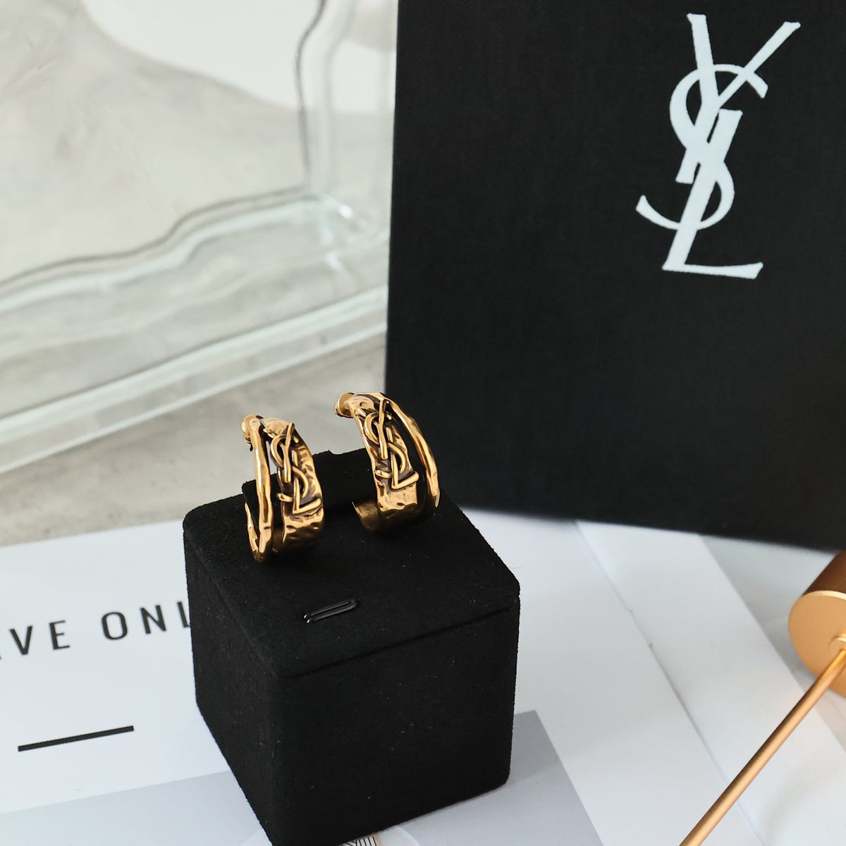 gold metal letter fashion accessory for women - alternate angle view 3