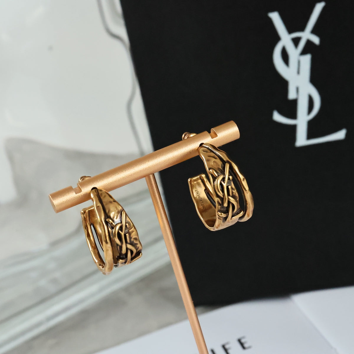 gold metal letter fashion accessory for women - product detail view