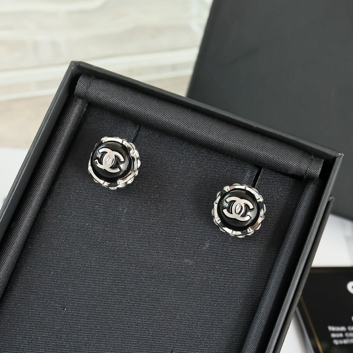 gold crystal double c Stud Earrings for women - alternate angle view 5