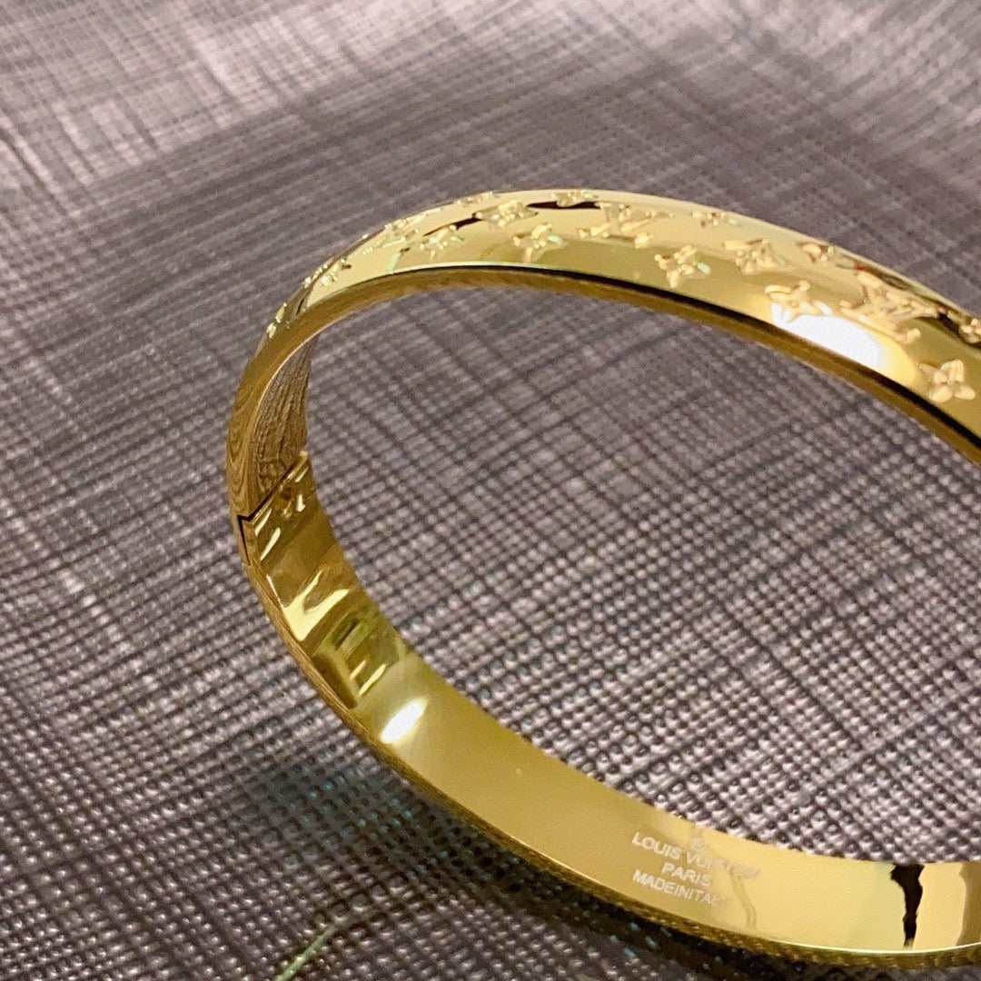 white letter Bangle for women - alternate angle view 4