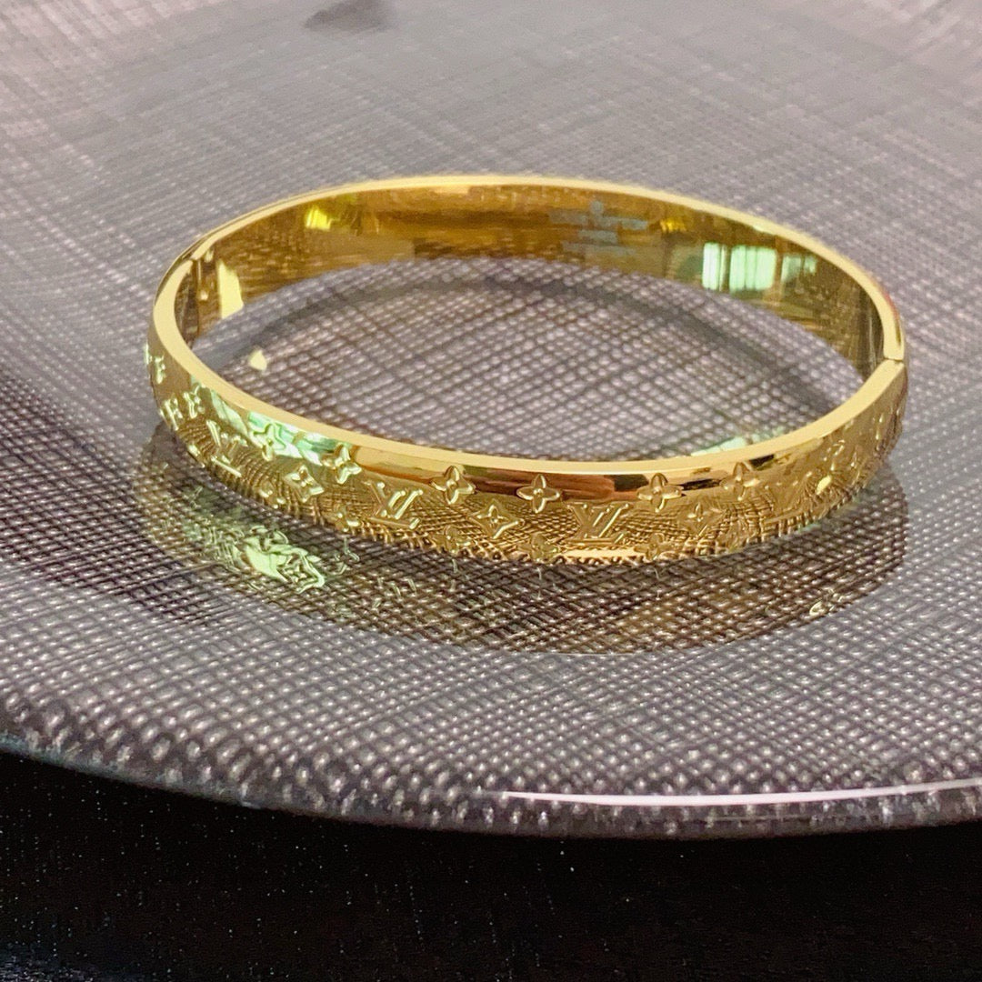 white letter Bangle for women - alternate angle view 7