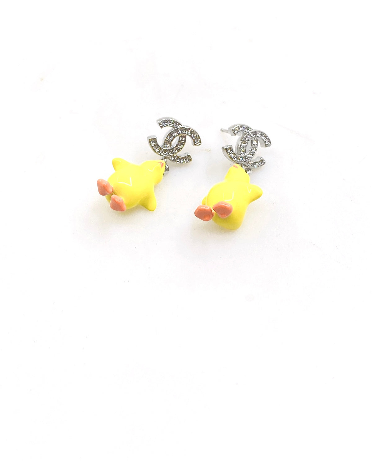 yellow brass Drop Earrings for women - product detail view
