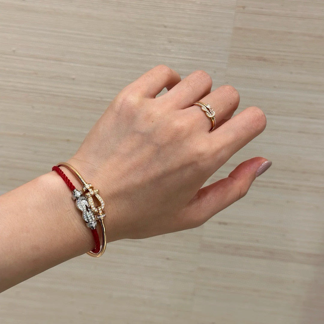 rose gold crystal rose Bangle for men - alternate angle view 3