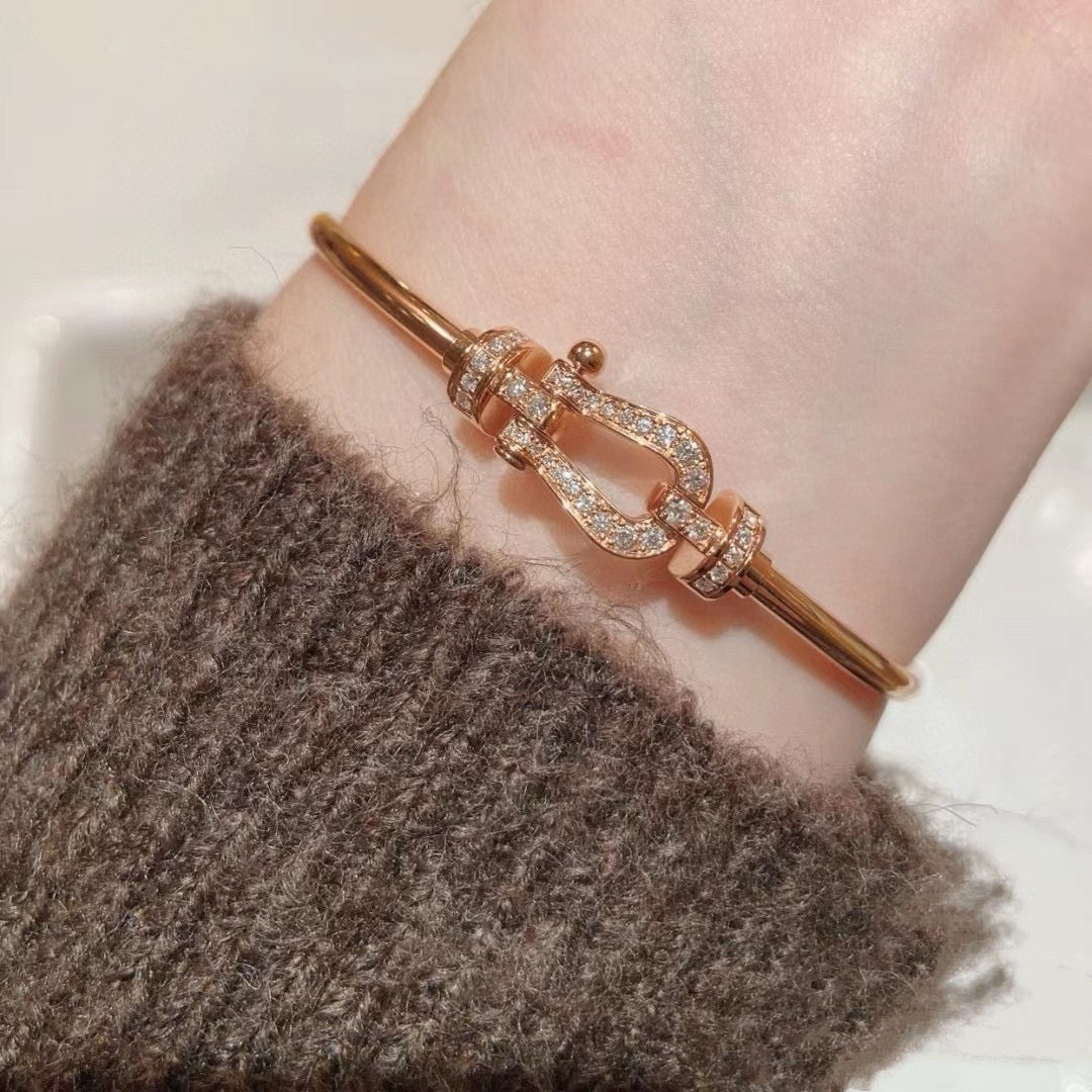 rose gold crystal rose Bangle for men - product detail view