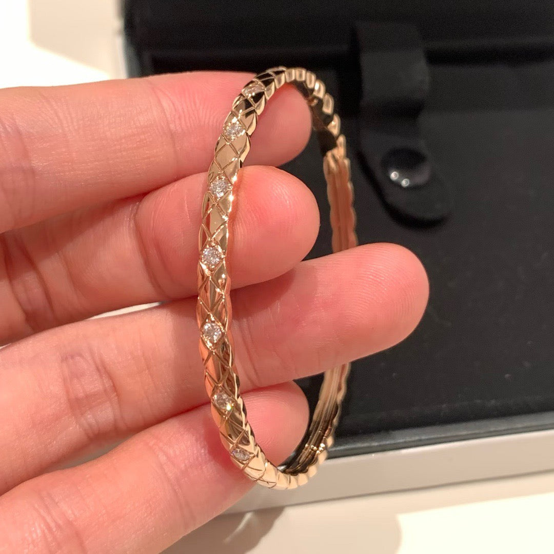 red crystal letter Bangle for women - alternate angle view 2