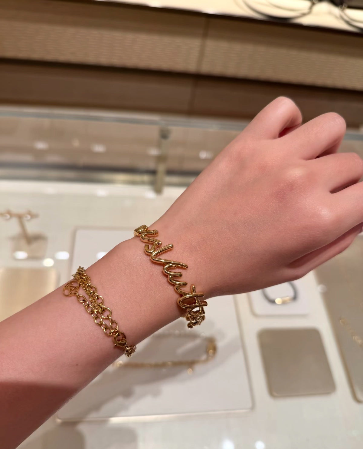 letter Bangle for women - alternate angle view 2
