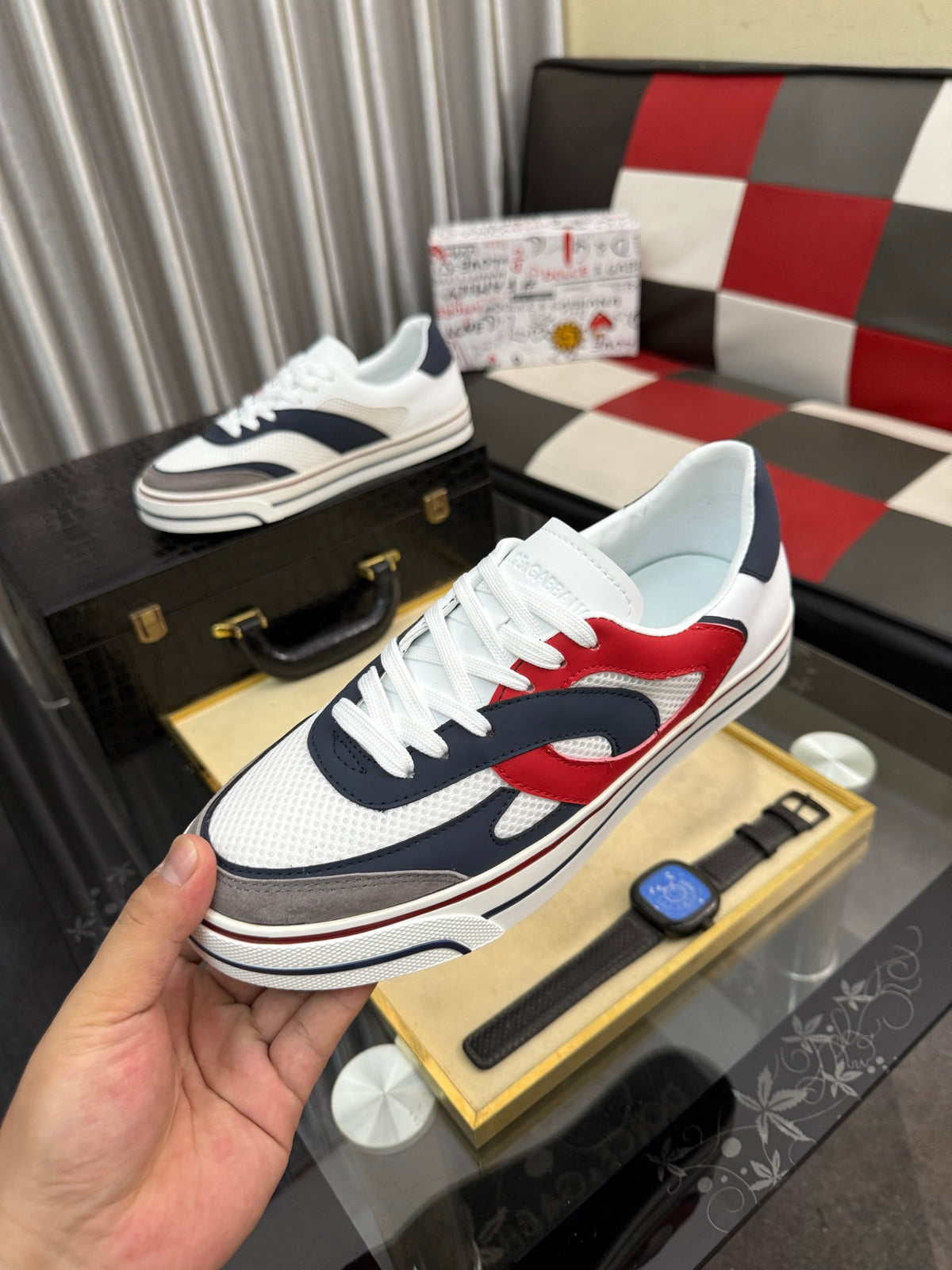 Dolce & Gabbana DG Silk Calfskin & Nubuck Casual Sneakers