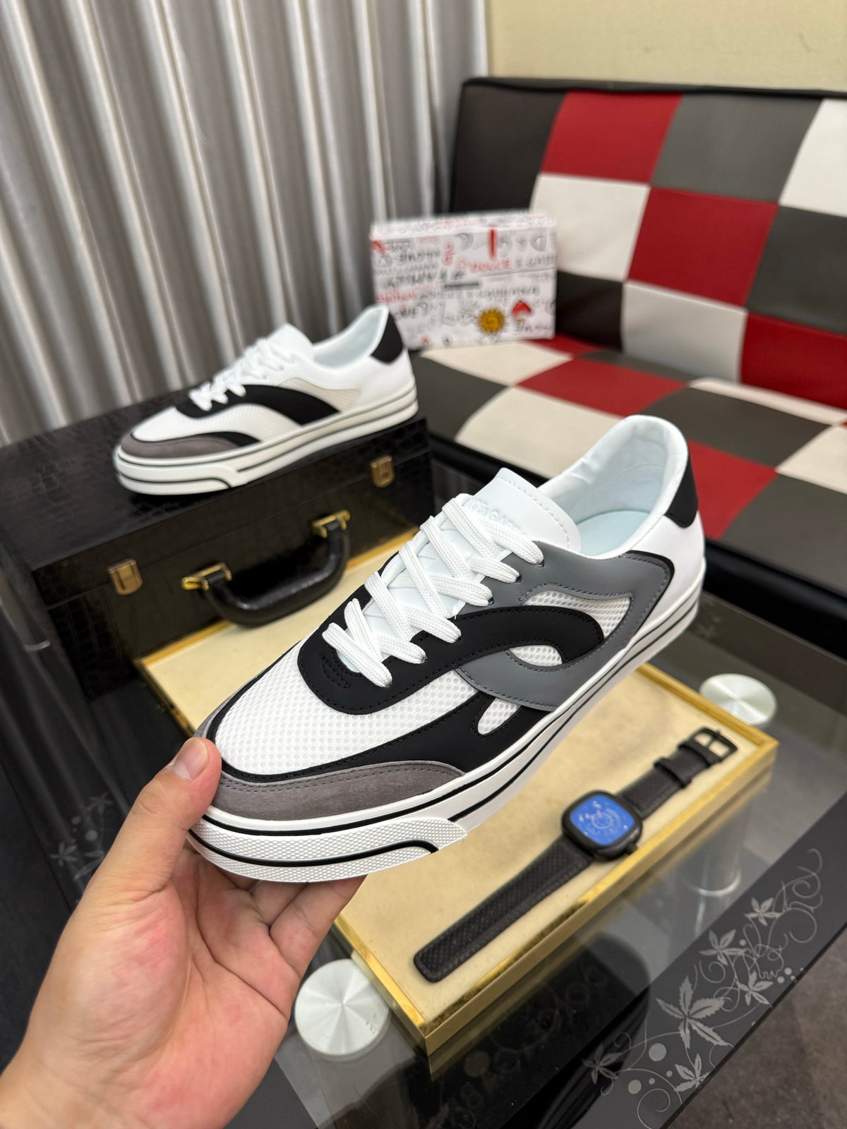 Dolce & Gabbana DG Silk Calfskin & Nubuck Casual Sneakers