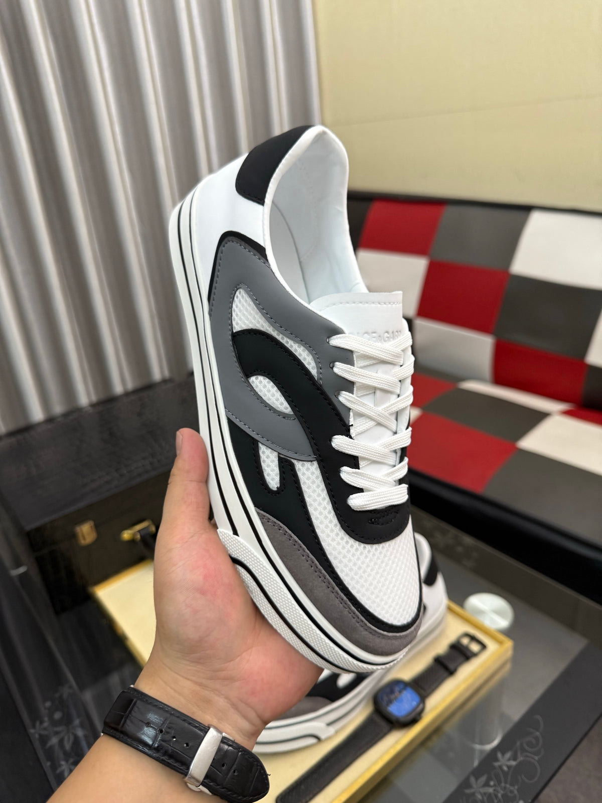 Dolce & Gabbana DG Silk Calfskin & Nubuck Casual Sneakers