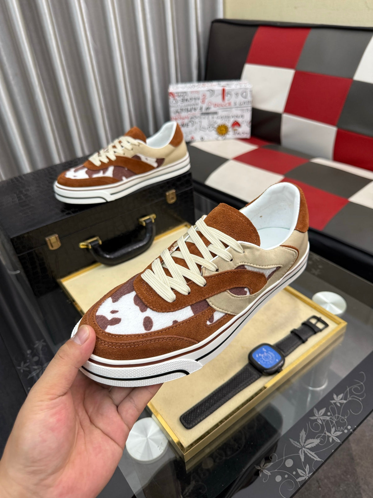 Dolce & Gabbana DG Silk Calfskin & Nubuck Casual Sneakers