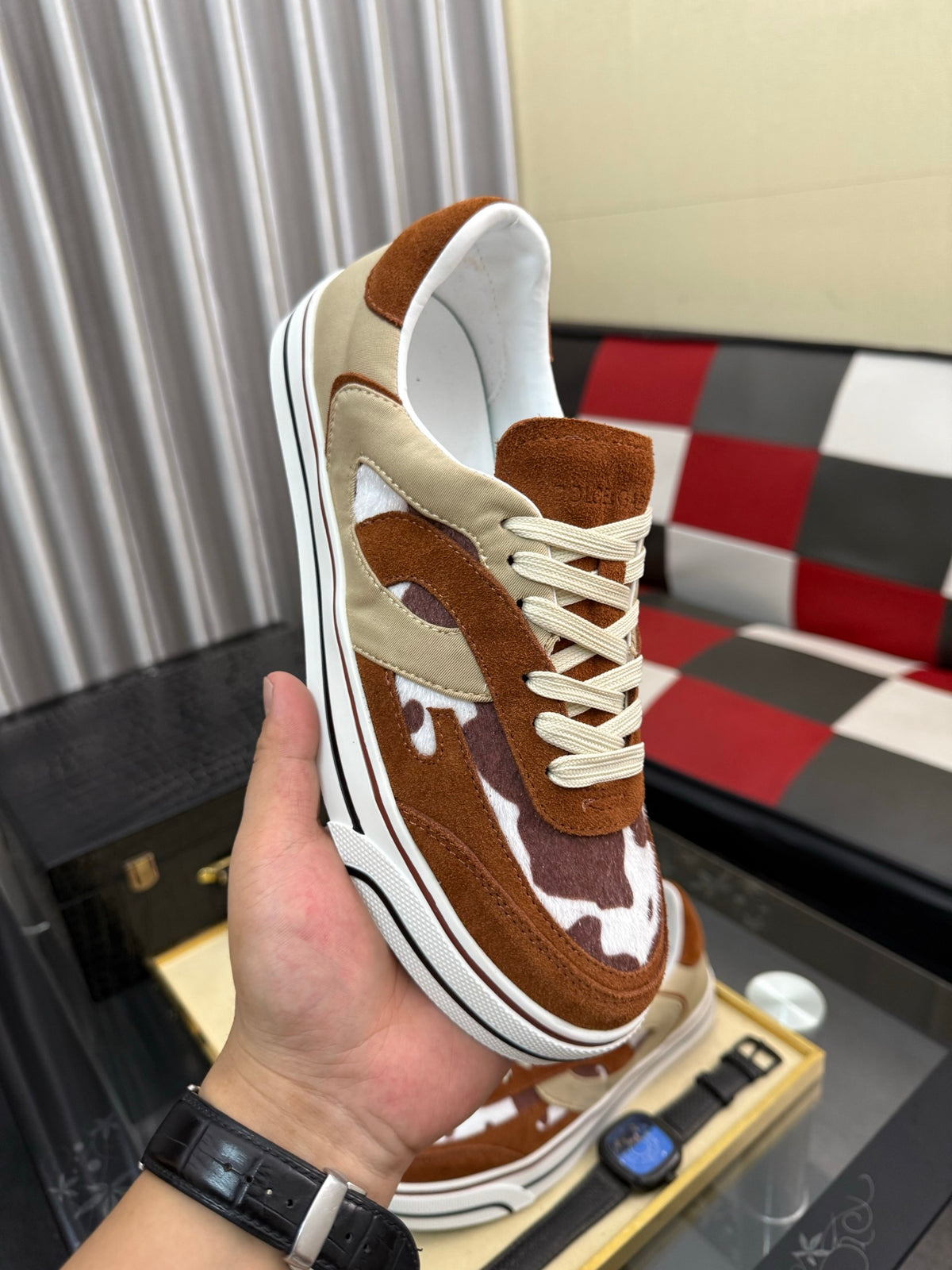 Dolce & Gabbana DG Silk Calfskin & Nubuck Casual Sneakers
