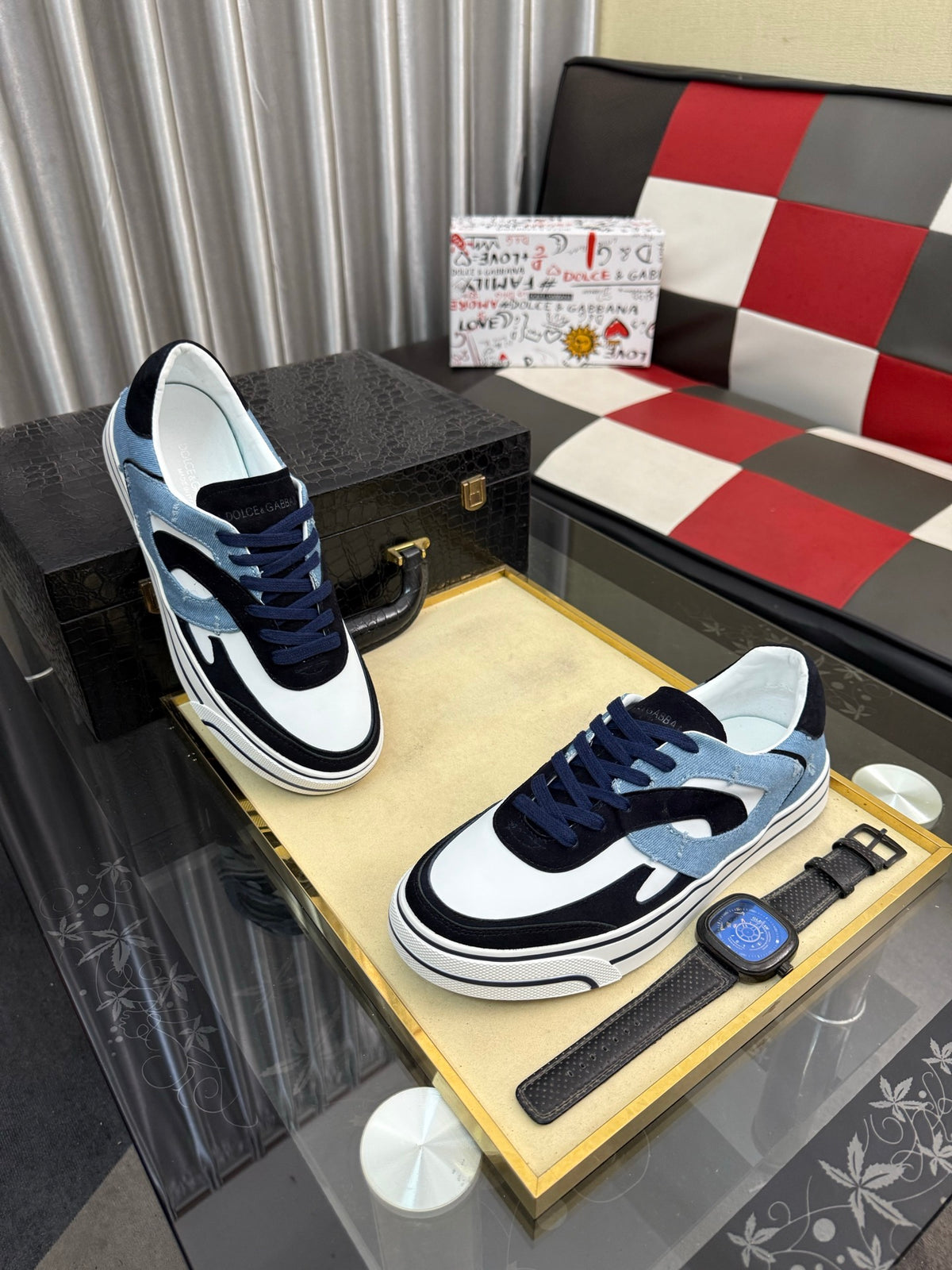 Dolce & Gabbana DG Silk Calfskin & Nubuck Casual Sneakers