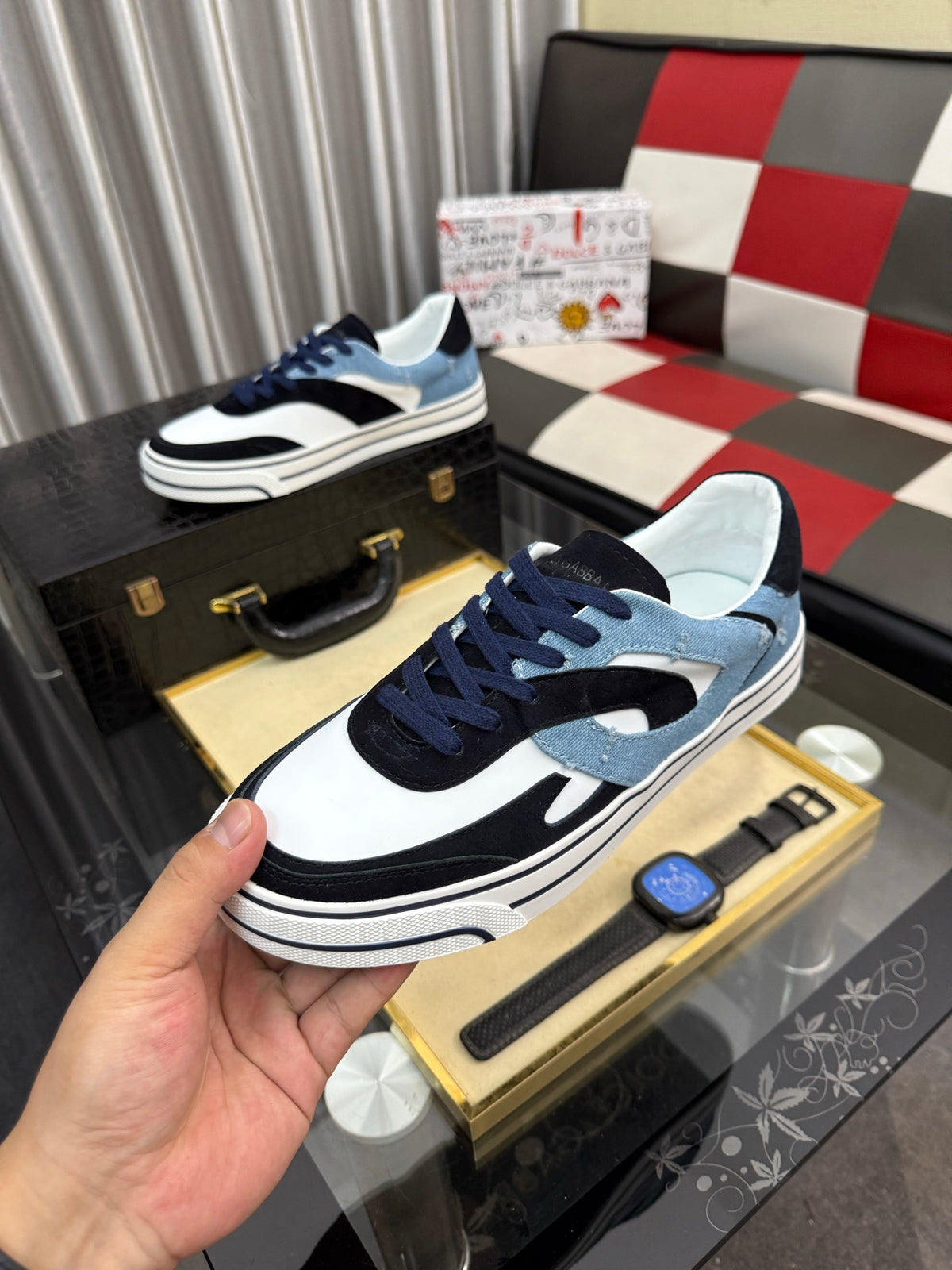 Dolce & Gabbana DG Silk Calfskin & Nubuck Casual Sneakers