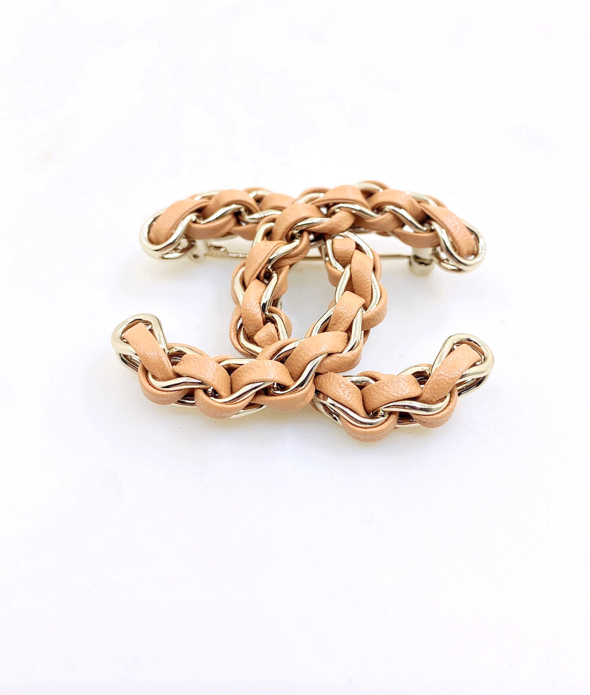 yellow brass floral Brooch for women - product detail view