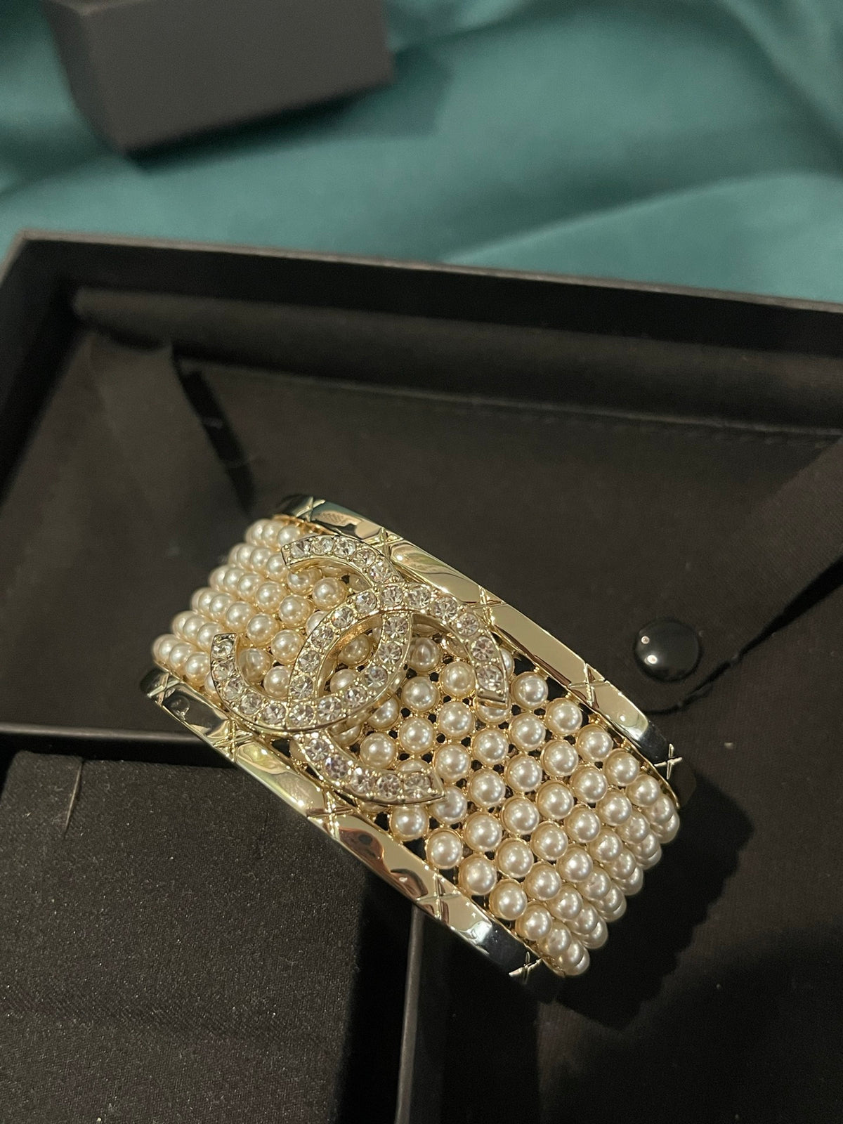 gold pearl Bangle for women - alternate angle view 5