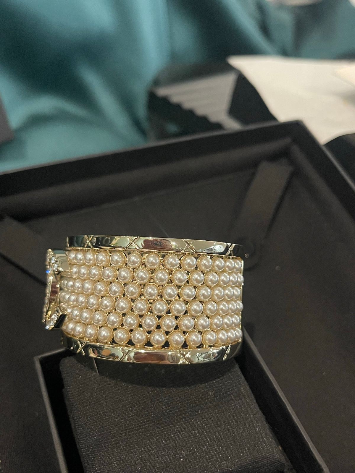 gold pearl Bangle for women - alternate angle view 6