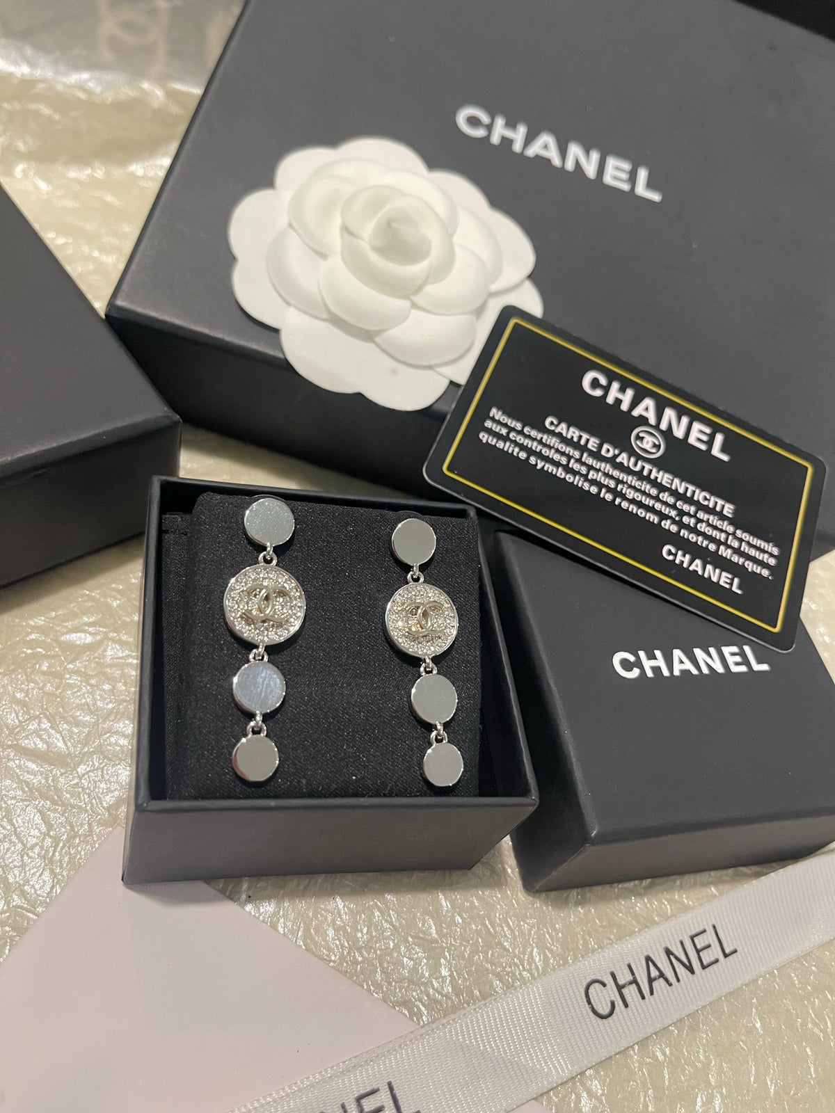 two-tone crystal Drop Earrings for women - alternate angle view 5