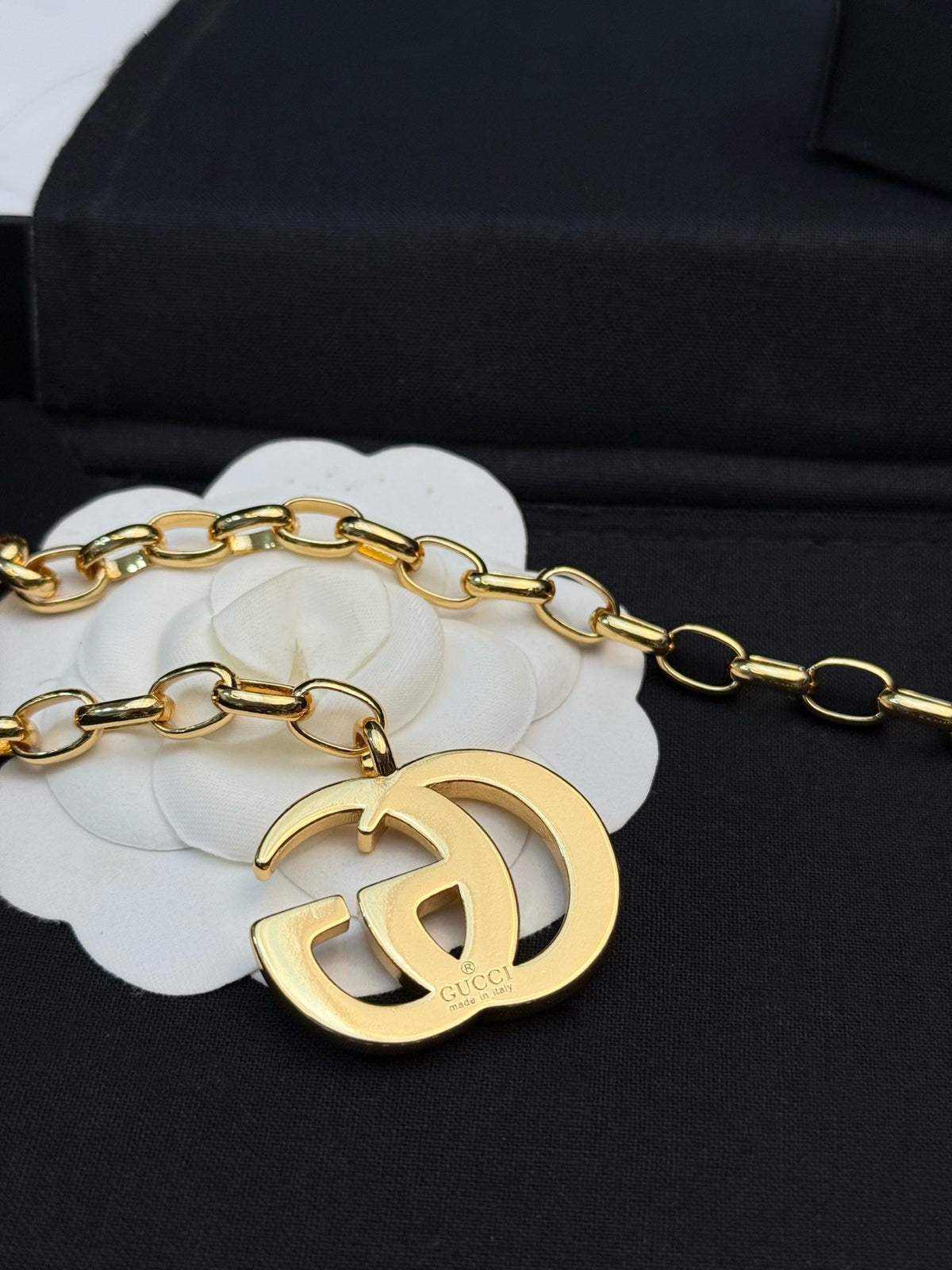 gold brass double g Shorts for men and women - alternate angle view 9
