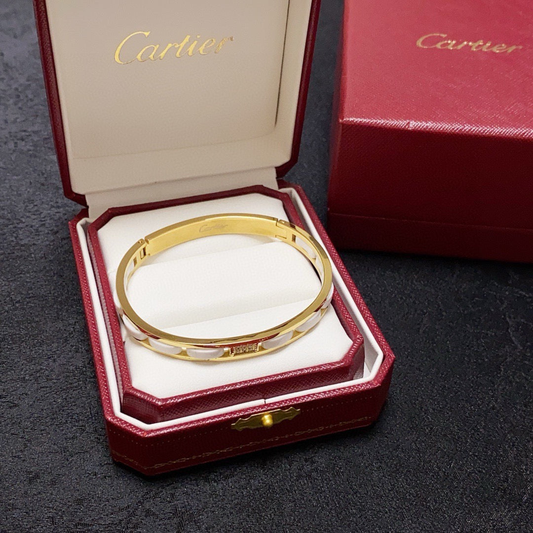 white crystal crystal inlaid Bangle for women - alternate angle view 5