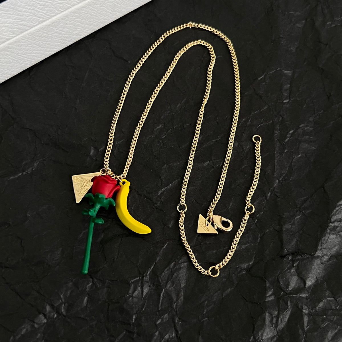 Signature Emblem Pendant Necklace in Polished Metal-Tone – Design 01 styled detail