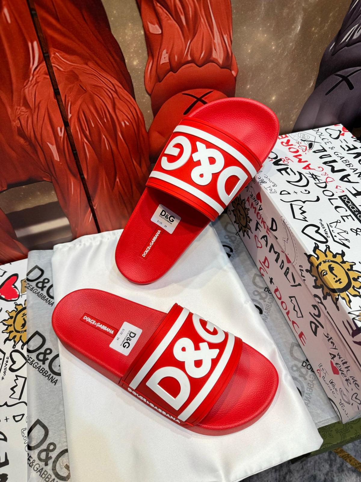 Dolce & Gabbana DG Men's Embossed-Logo PVC Slides