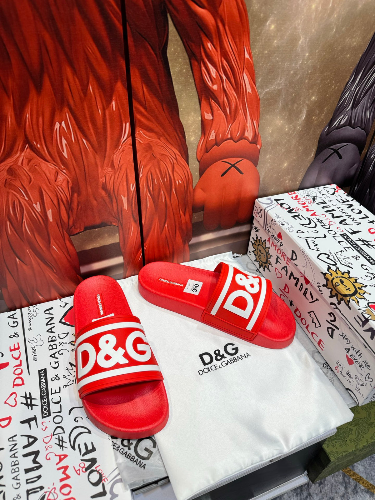 Dolce & Gabbana DG Men's Embossed-Logo PVC Slides