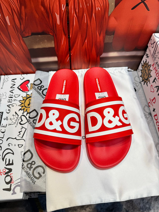 Dolce & Gabbana DG Men's Embossed-Logo PVC Slides