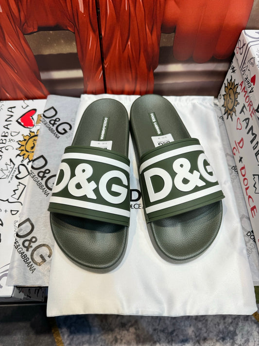Dolce & Gabbana DG Men's Embossed-Logo PVC Slides