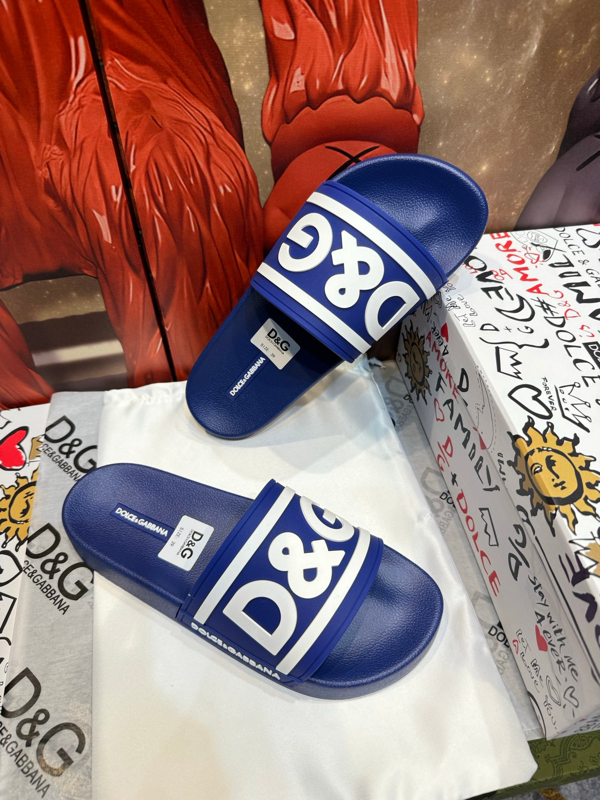Dolce & Gabbana DG Men's Embossed-Logo PVC Slides