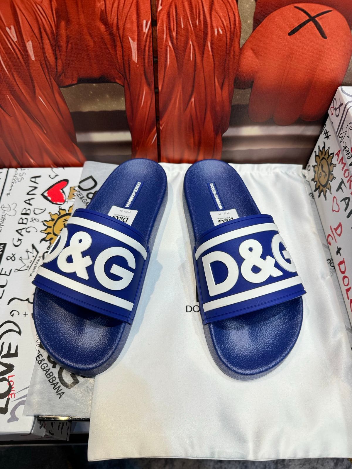 Dolce & Gabbana DG Men's Embossed-Logo PVC Slides