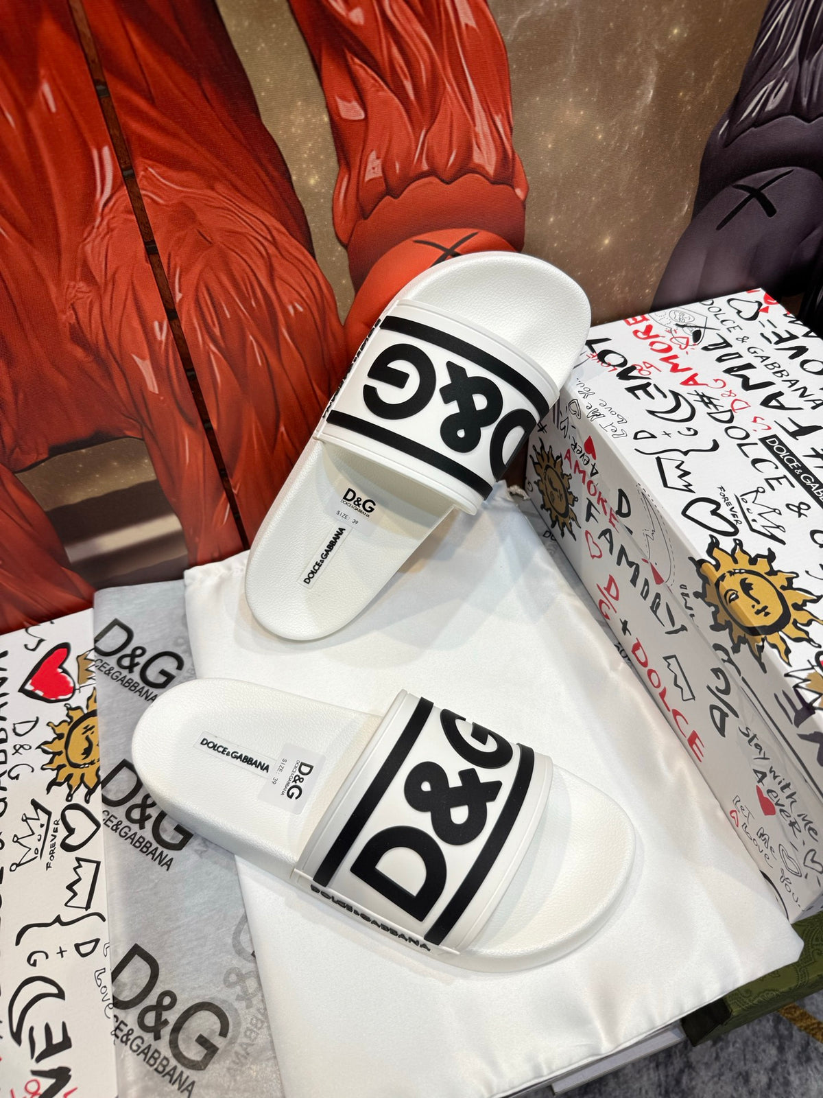 Dolce & Gabbana DG Men's Embossed-Logo PVC Slides