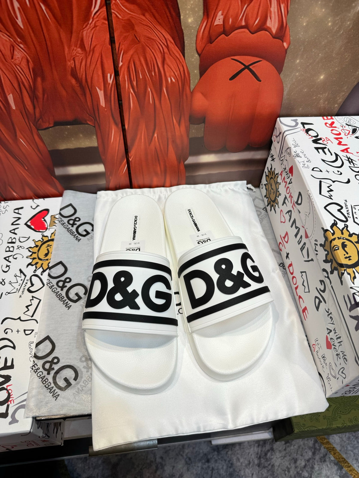 Dolce & Gabbana DG Men's Embossed-Logo PVC Slides