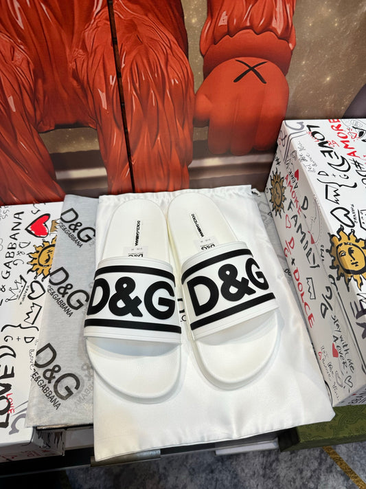 Dolce & Gabbana DG Men's Embossed-Logo PVC Slides