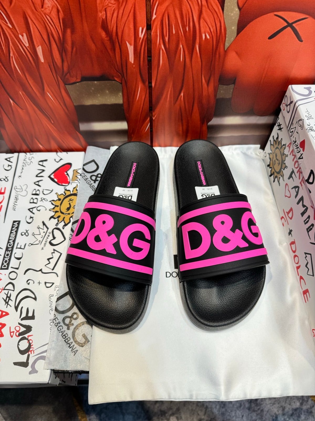 Dolce & Gabbana DG Men's Embossed-Logo PVC Slides