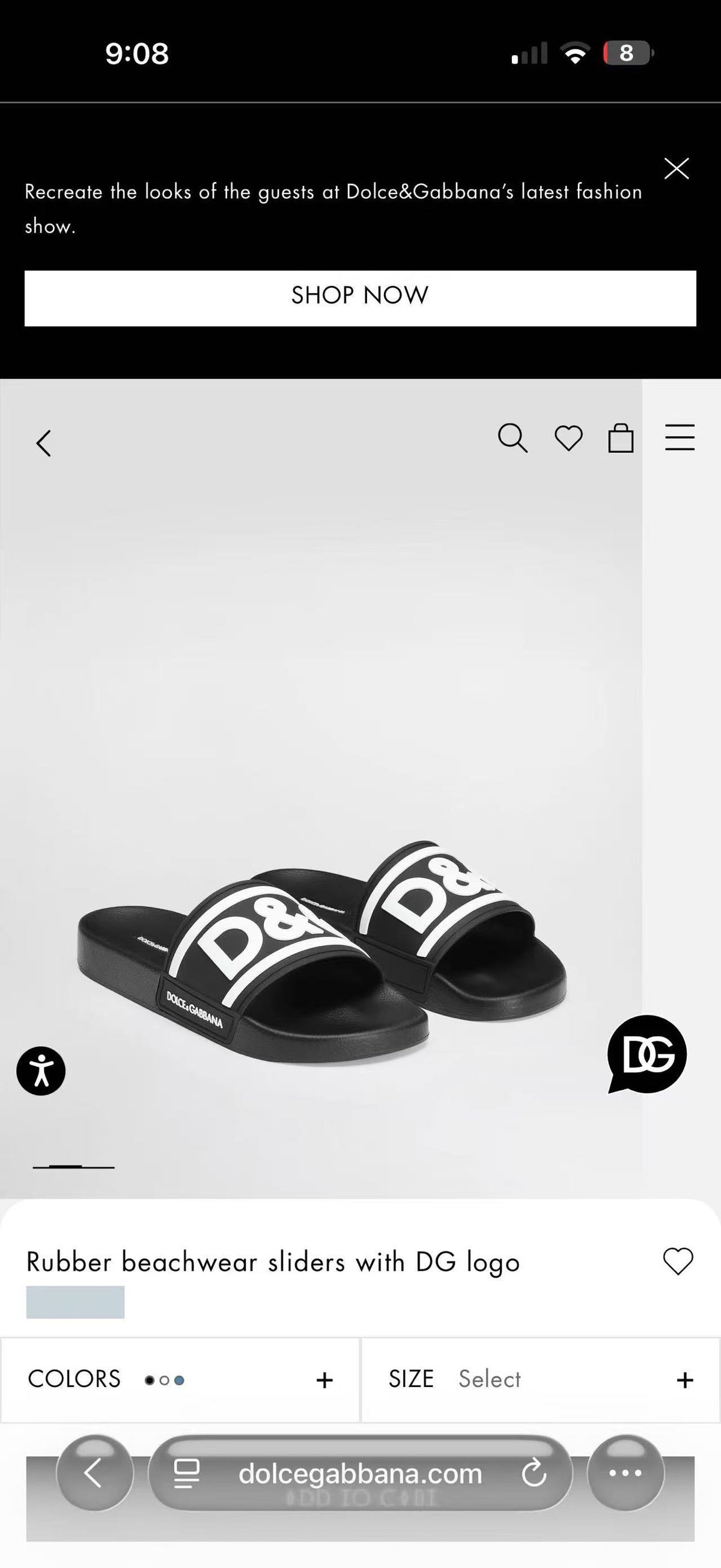 Dolce & Gabbana DG Men's Embossed-Logo PVC Slides