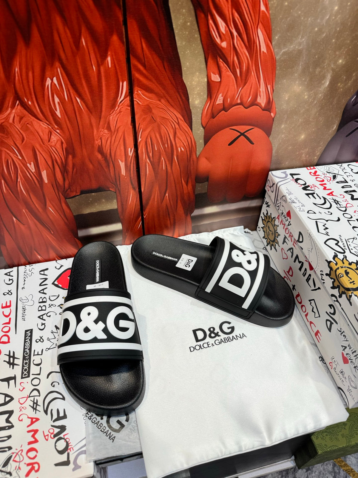 Dolce & Gabbana DG Men's Embossed-Logo PVC Slides