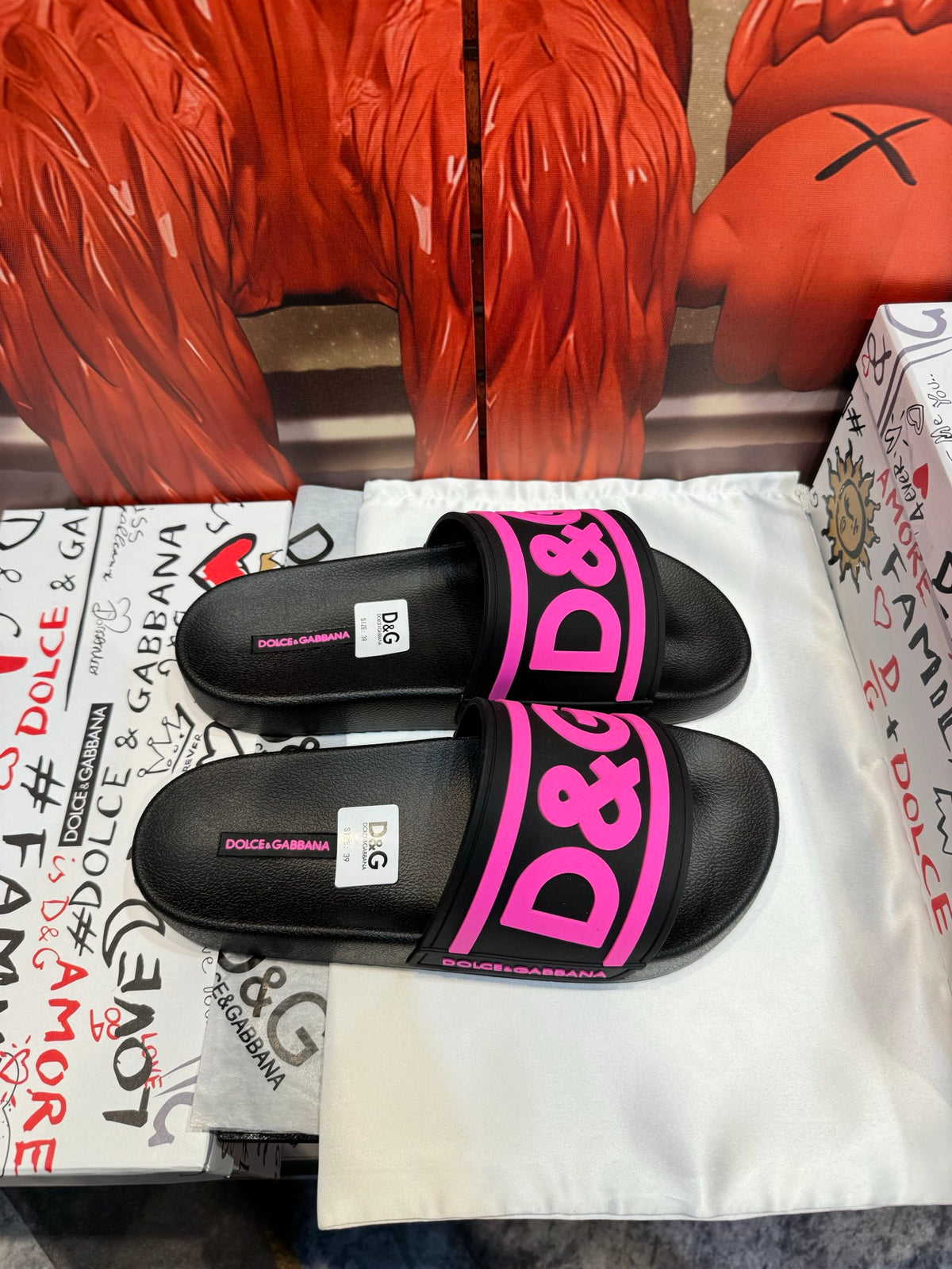 Dolce & Gabbana DG Men's Embossed-Logo PVC Slides