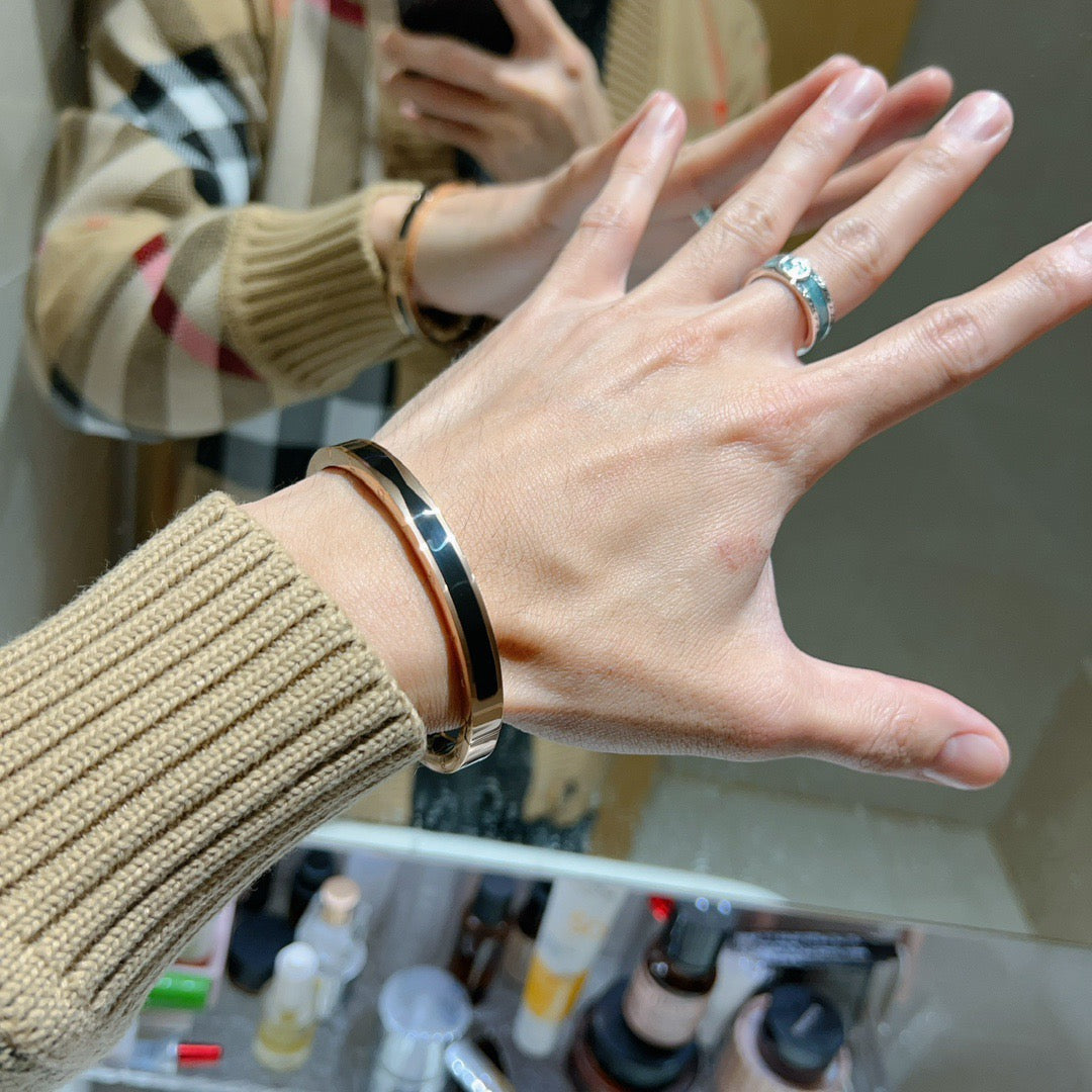gold metal snake Bangle for women - alternate angle view 3