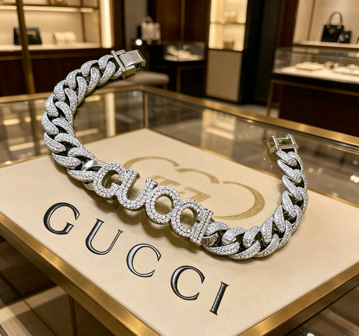 crystal inlaid Bracelet for men - product detail view