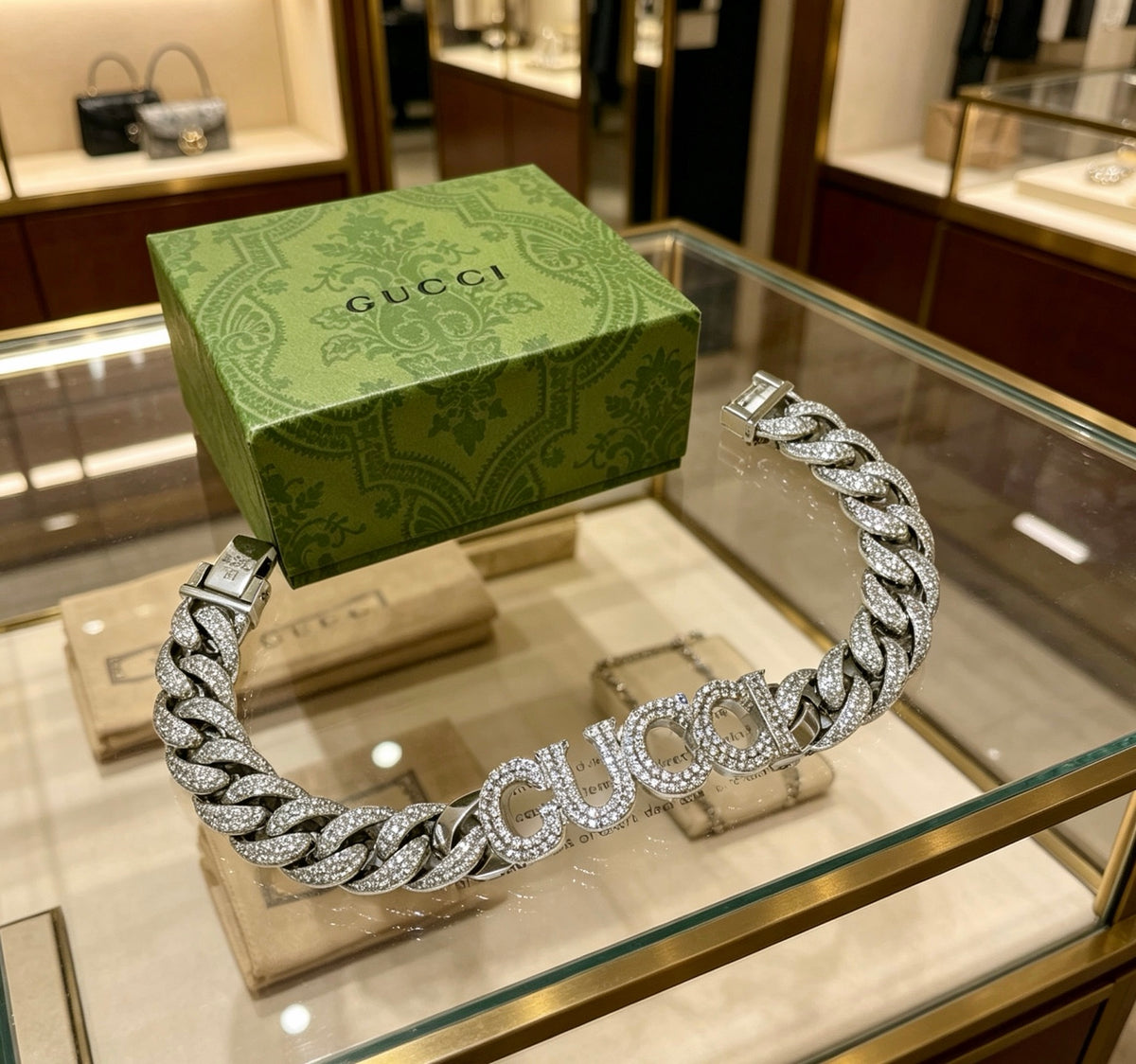crystal inlaid Bracelet for men - alternate angle view 7